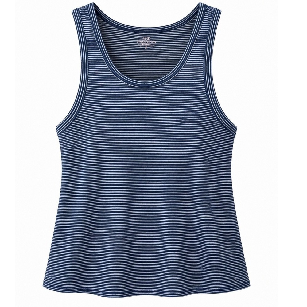 Vineyard Vines Tank Top Women XL Blue White Striped Modal Cotton Preppy Nautical
